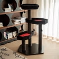 thumbnail image 1 of Happy & Polly 41.3" Gothic Plush Cat Tree for Cats of All Stages, Red, Large, 1 of 9