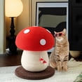thumbnail image 1 of Happy & Polly 20in Mushroom Cat Scratcher, Sisal Cat Scratcher for Kittens with Hanging Toy, 1 of 8