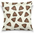 thumbnail image 1 of Happy Poop Icon Velvet Plush Throw Pillow Cushion Case Cover - 16" x 16" - Invisible Zipper Home Decor Floral for Couch Sofa No Pillow Insert, 1 of 5