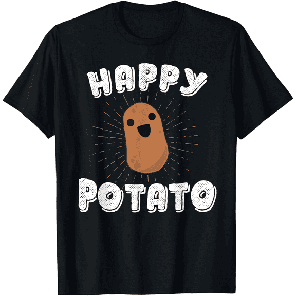 Happy Potato Funny Potato Gift Vegetable Food Humor Mens T-Shirt