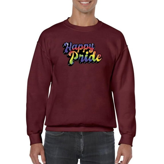 Happy Pride Bubblegum Banner Sweatshirt Men -Smartprints Designs, Male 3X-Large