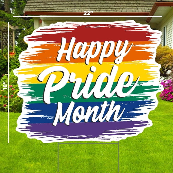 Happy Pride Month Lawn Sign - LGBTQ Pride Sign
