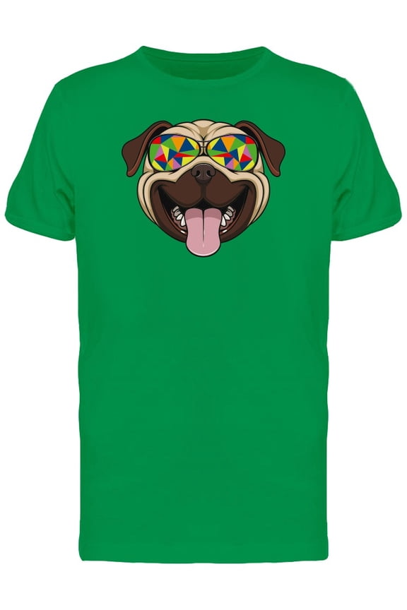 Happy Pug Abstract Glasses Tee Men's -Image by Shutterstock