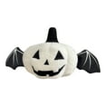 thumbnail image 1 of Happy Pumpkin Shaped Pillow With Bat Wings, Teddy Wool Soft Plush Decorative Cushion, Super Soft Hypoallergenic Pp Cotton Filling For Fall And Home Office, 1 of 4