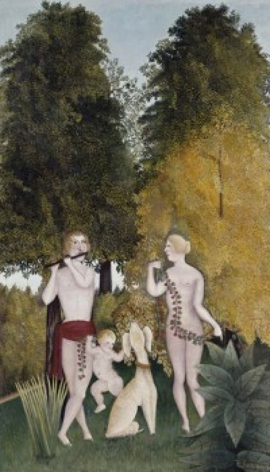 The Happy Quartet c 1902 Henri Rousseau (le Douanier) (1844-1910French) Oil on canvas JH Whitney Private Collection New York Canvas Art - Henri Rousseau (18 x 24)