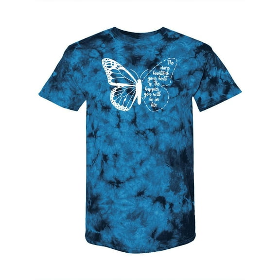Happy Quote Butterfly Tie Dye Crystal Women -Smartprints Designs, Female x-Large