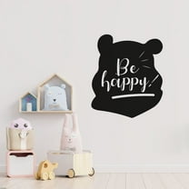 Be Happy Quote Cute Winnie The pooh Face Silhoutte Cute Winnie Vinyl Wall Sticker Wall Decal Wall Art Décor Home Room Kids Room Boys Girls Room Pooh Lover Living Room Decoration Size (30x22 inch)