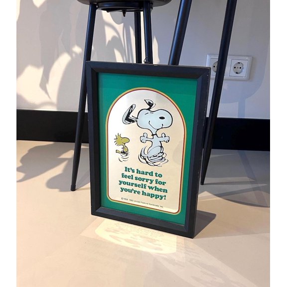 Happy Quote Snoopy Dancing Cartoon Dog with Woodstock Retro Comic Style Poster 8x12 UNFRAMED