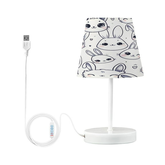 Happy Rabbit Face Desk Lamp LED Table Nightstand Lamps with 3 Color Temperatures for Home Bedroom Living Room Decor 8x12
