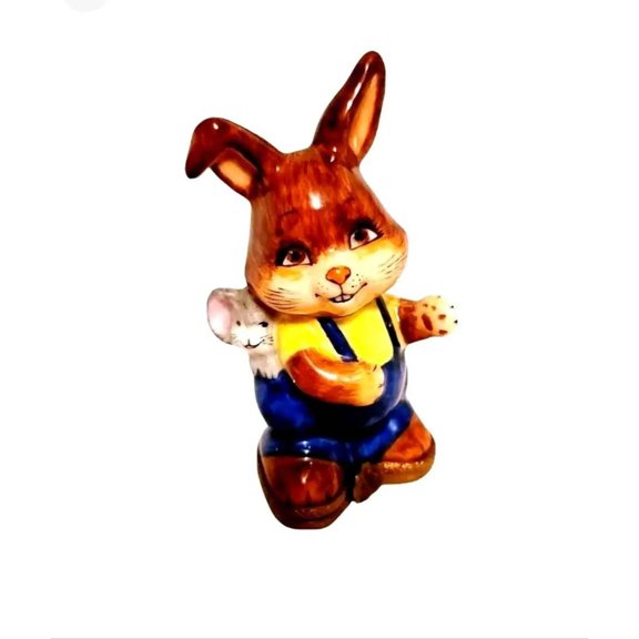 Happy Rabbit Figurine for Friendship Limoges Box Porcelain Figurine