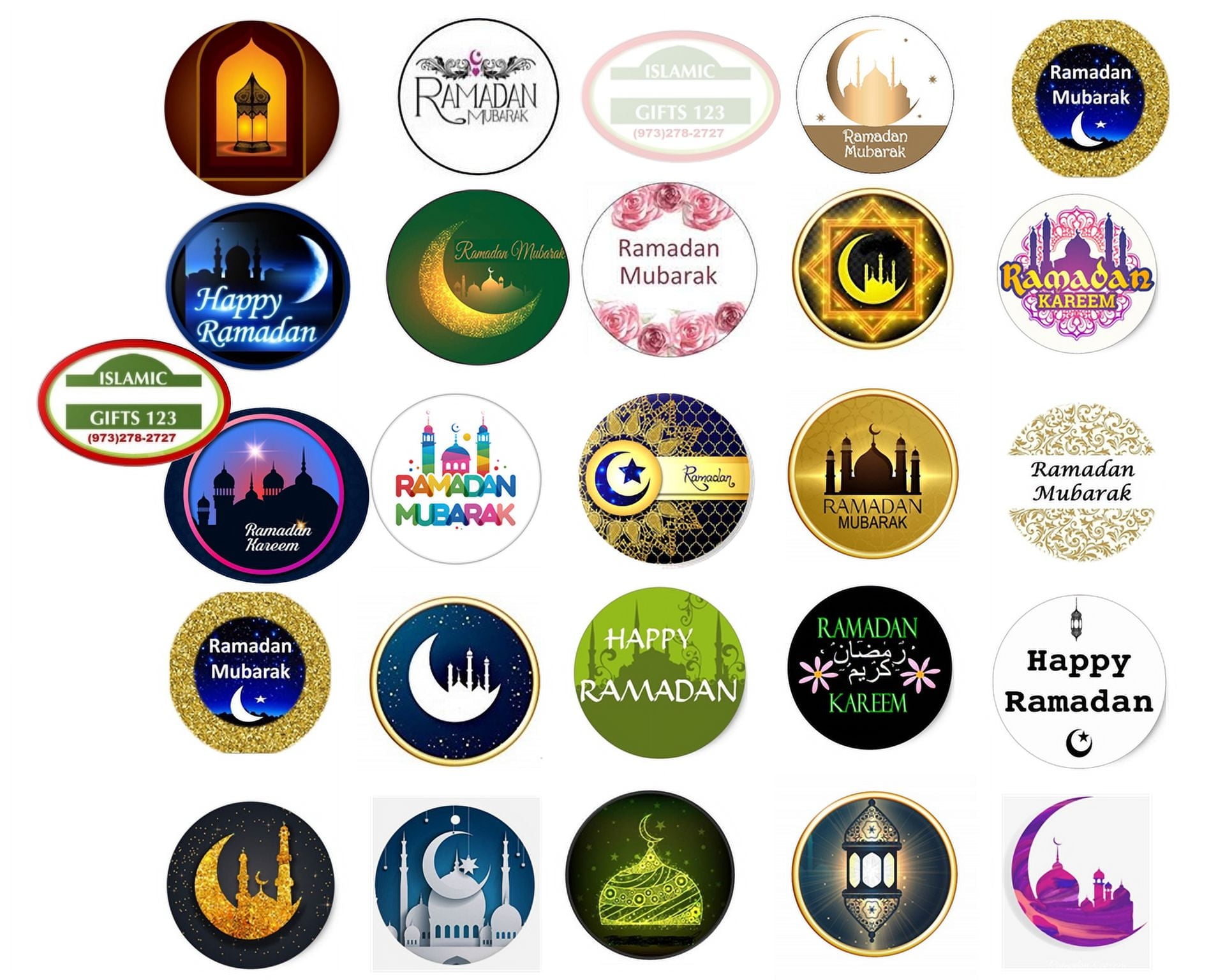 Happy Ramadan Sticker 600 Ramadan Mubarak Ramadan Kareem stickers Sheets[ 1 Inch ] Lantern Novelty رمضان مبارك Islamic Muslim Quran Gifts Holy Kabba Quran Ramadan Decoration Islamic Gifts 123