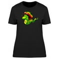 thumbnail image 1 of Happy Rastafari Snake Cartoon T-Shirt Women -Image by Shutterstock, Female Medium, 1 of 2