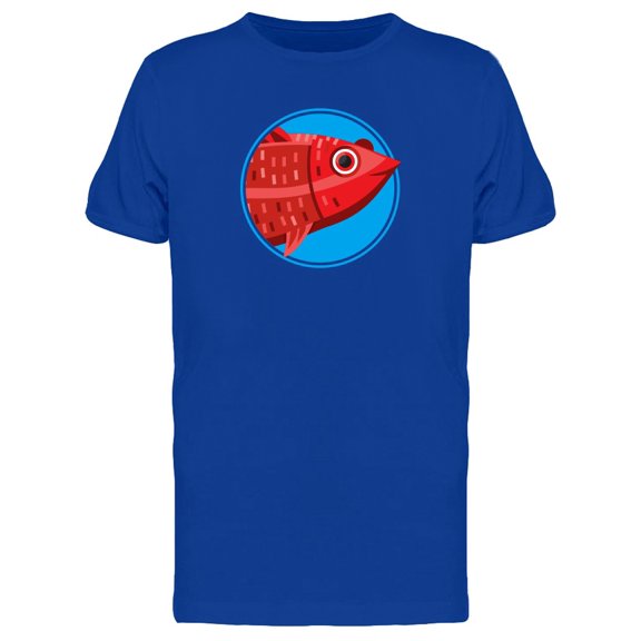 Happy Red Fish Doodle T-Shirt Men -Image by Shutterstock, Male x-Large