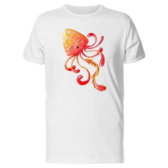 Happy Red Squid T-Shirt Men -Image by Shutterstock, Male Medium