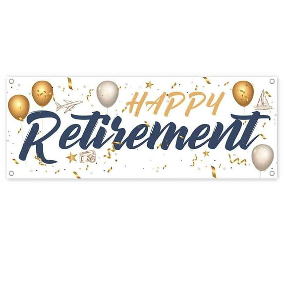 Happy Retirement 13 oz Vinyl Banner With Metal Grommets
