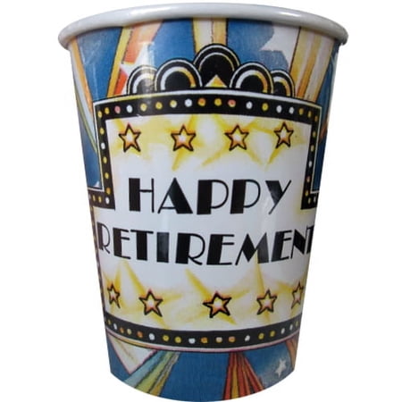 Happy Retirement 9oz Paper Cups (8ct)
