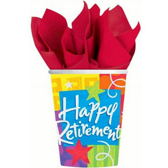 Happy Retirement 9oz Paper Cups (8ct)