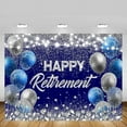thumbnail image 1 of Happy Retirement Backdrop Blue and Sliver Congrats Retire Photography Background Happy Retirement Banner, 1 of 3