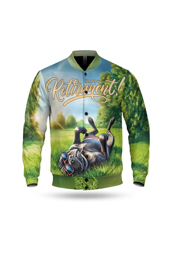 Happy Retirement with Cane Corso Enjoy Life Rest Time All Over Print 3D Baseball Jacket Italian Mastiff Dog Lover Gifts Idea Bomber Jacket Softball - 02027