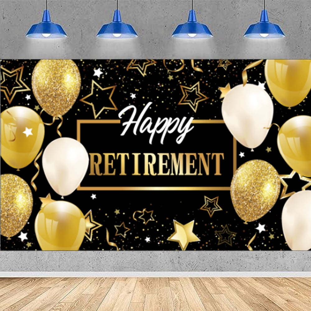 Happy Retirement Decorations Party Backdrop, Extra Large Retirement ...