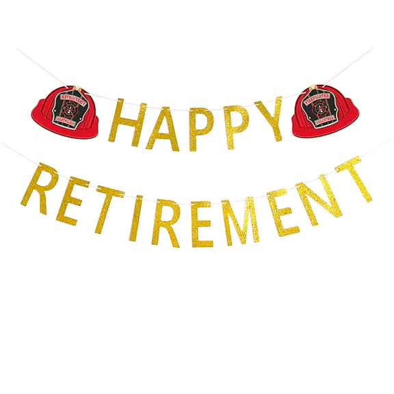 Happy Retirement Firefighter Theme Retirement Banner,Firefighter Fireman Retirement Party Decoration Supplies