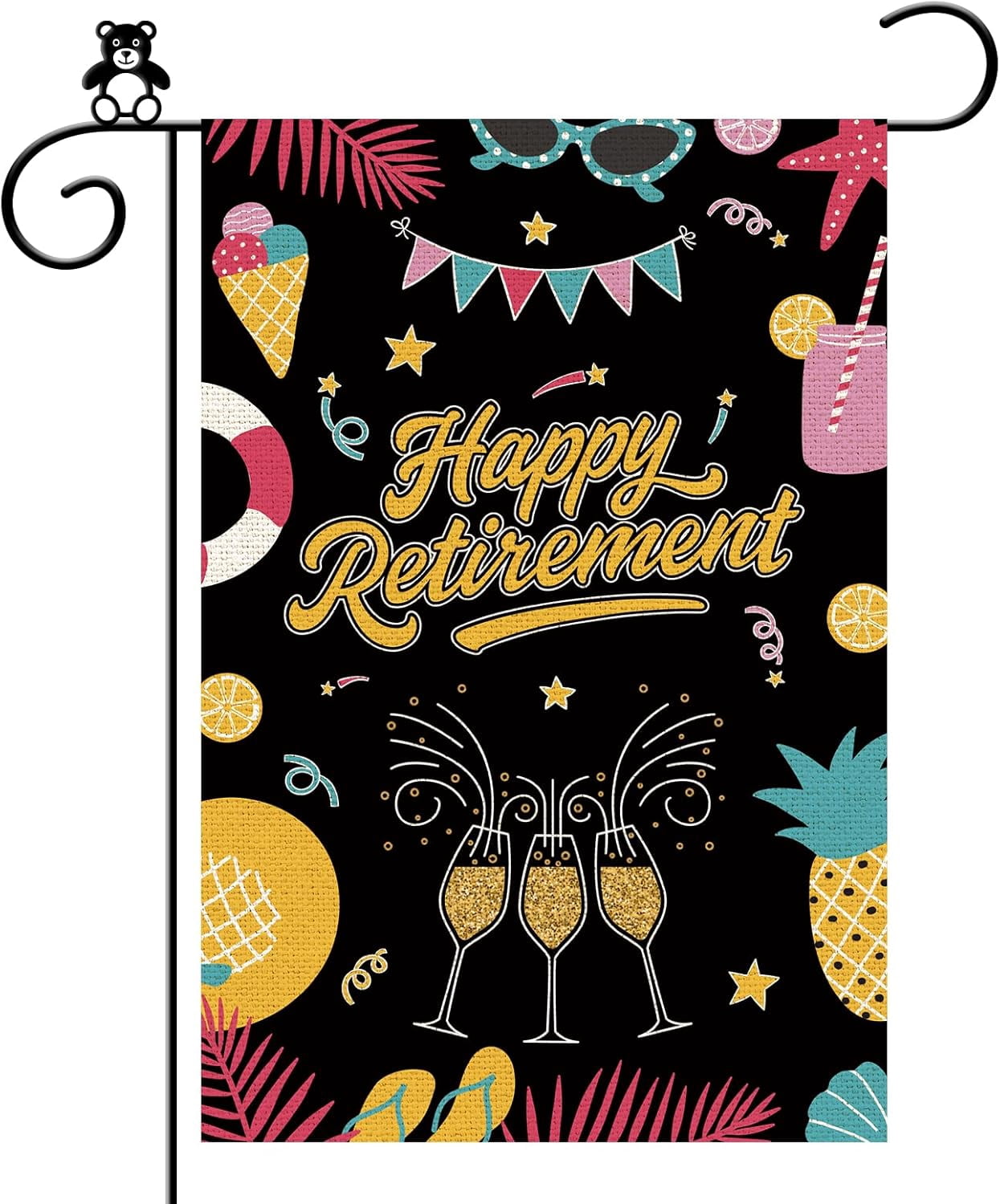 Happy Retirement Garden Flag, Retire Gift Grandparents Garden Banner ...