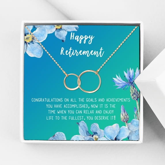 Happy Retirement Gift for Her, Teacher Retirement Gift Set, Rose Gold Infinity Necklace, Retirement Gift for Nurse Teacher Friend, Retirement Card Ships Next Day!