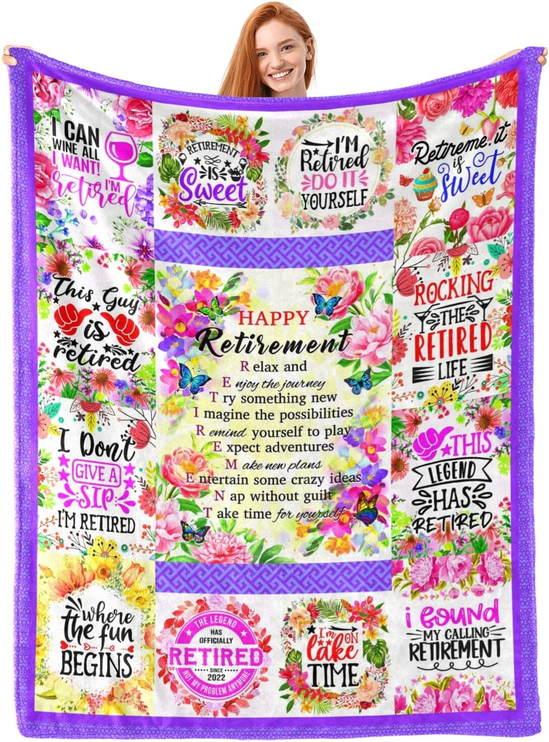 Happy Retirement Gifts Blanket for Women 2023 Retirement Appreciation