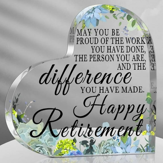 Happy Retirement Gifts For Women Men 2025 May You Be Proud Keepsake And Paperweight Retirement Plaque Farewell Gifts For Retired Teacher Police Firefighter Nurse(Heart) 4X4 In