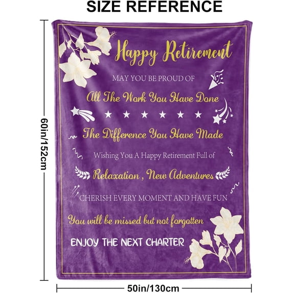 Happy Retirement Gifts for Women,Retirement Gifts Blanket,Retirement Gifts for Men,Coworker Goodbye Best Retirement Gifts Ideas Retired Throw Blankets Flannel Blanket 50"x 60"