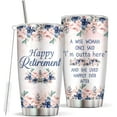 thumbnail image 1 of Happy Retirement Gifts for Women, Stainless Steel Coffee Tumbler 20oz, Retirement Gifts for Teacher Police Nurse Doctor, I`m Outta Here Goodbye Farewell Drinking Cups for Female Coworker, 1 of 6