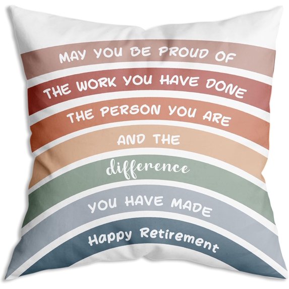 Happy Retirement Gifts for Women Her Throw Pillow Covers 18x18 inch,Retirement Appreciation Gift for Mom Boss Co-Workers,Teachers,Nurse,Friends,Wife,Sister