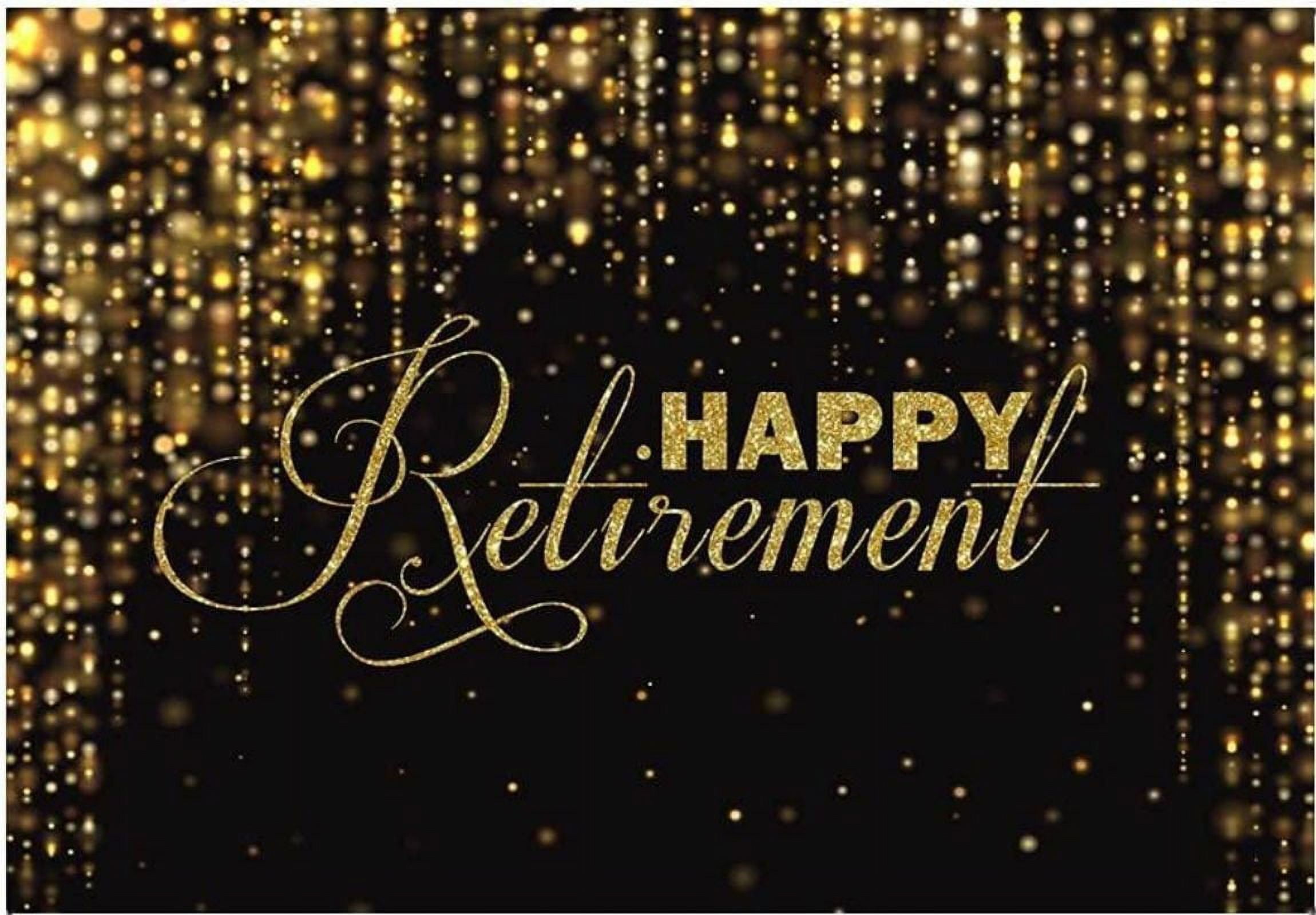 Happy Retirement Party Backdrop Black White Stripes Watercolor Flowers ...