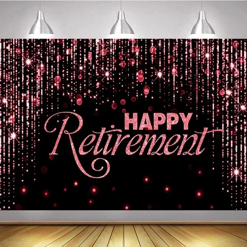 Happy Retirement Party Decor Photo Booth Backdrop Retirement Party Banner