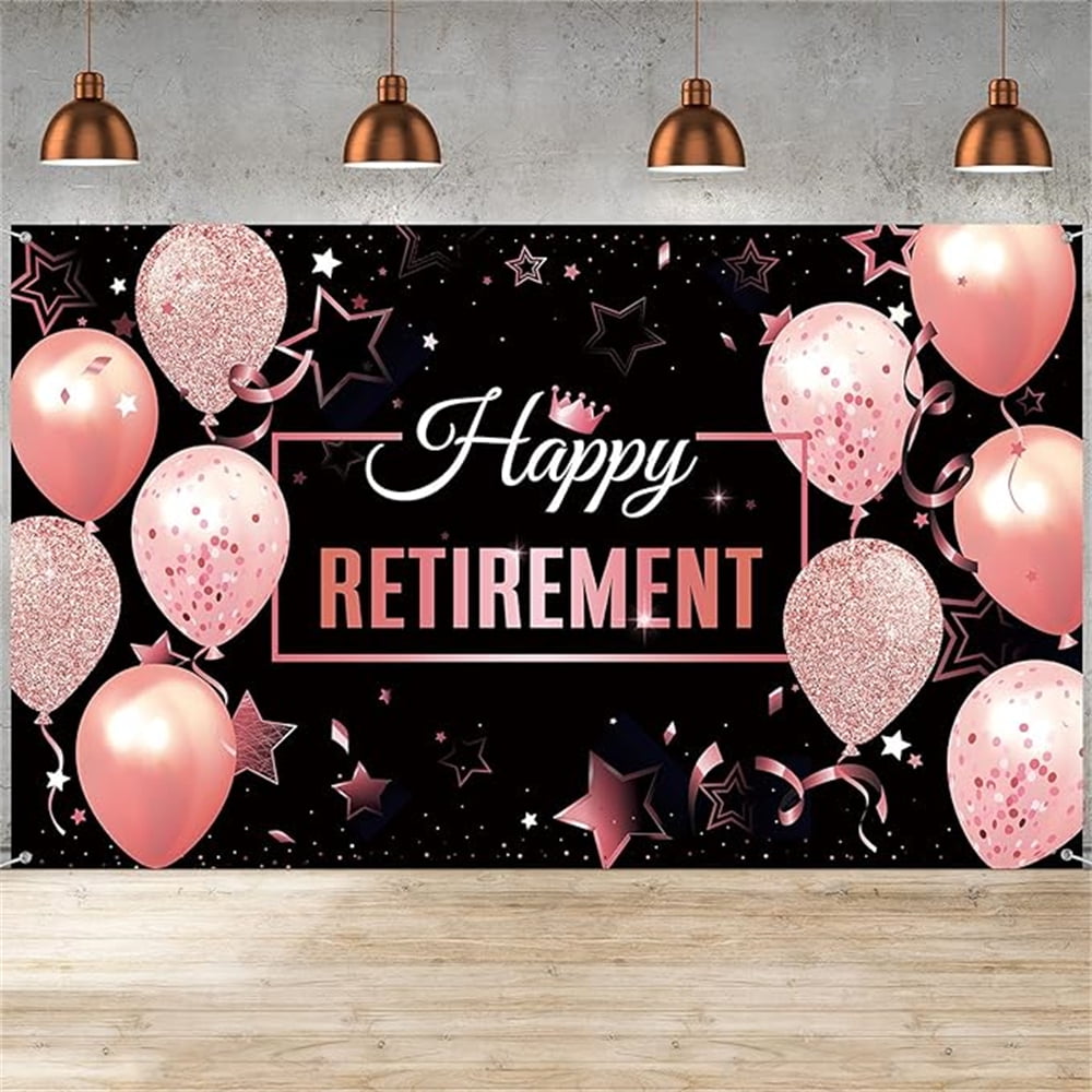 Happy Retirement Party Decorations,Large Happy Retirement Backdrop ...