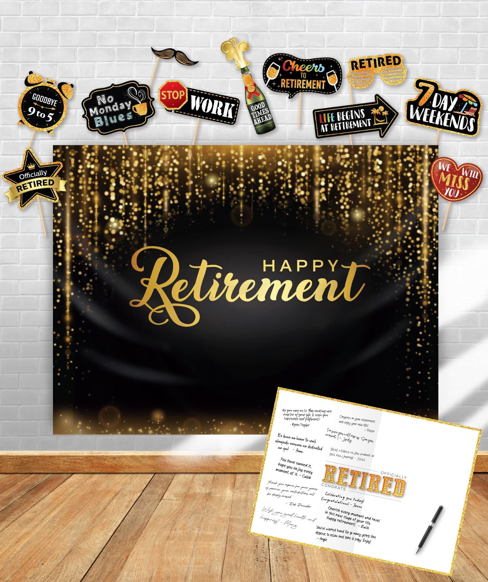 Happy Retirement Party Decorations ZS23 Backdrop | Retirement Gift ...