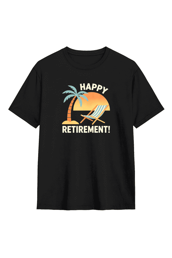 Happy Retirement Retro Graphic Tee for Men and Women, Fun Road Trip Cotton Short Sleeves T-Shirt