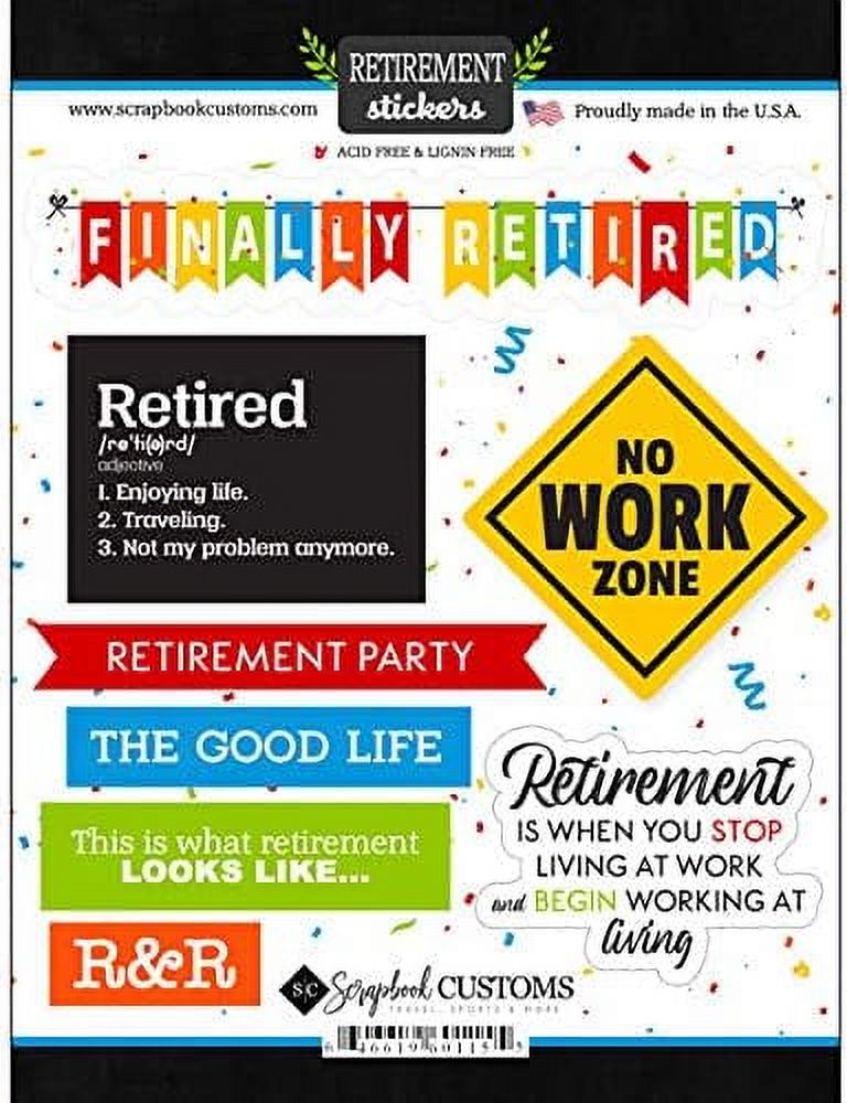 Happy Retirement Scrapbook Stickers
