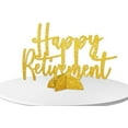 thumbnail image 1 of Happy Retirement Table Centerpiece, Gold Glitter Retired Paper Free Standing for Men Women, Retirement Script Table Centerpiece for Office Farewell Party Supplies$$Electronics Accessories, 1 of 6