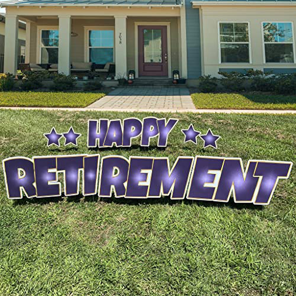 Happy Retirement Yard Sign Quick Set 9 Piece, 18 Inch High Letters