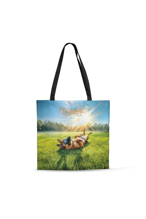 Happy Retirement with Belgian Malinois Enjoy Life Rest Time All Over Print 3D Canvas Tote Bag Sheepdog Dog Lover Gifts Reusable Handbag - 02027
