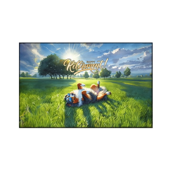 Happy Retirement with Bernese Mountain Dog Enjoy Life Rest Time Indoor Rug Berner Lover Gifts Carpet Living Bed Room Sofa Home Decor - 02027