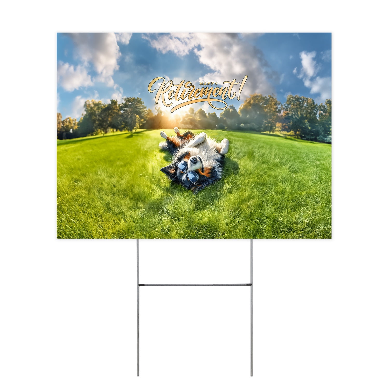 Rest Colourful Border For Sign Happy Retirement with Border Collie Enjoy Life Rest Time Yard Sign ...