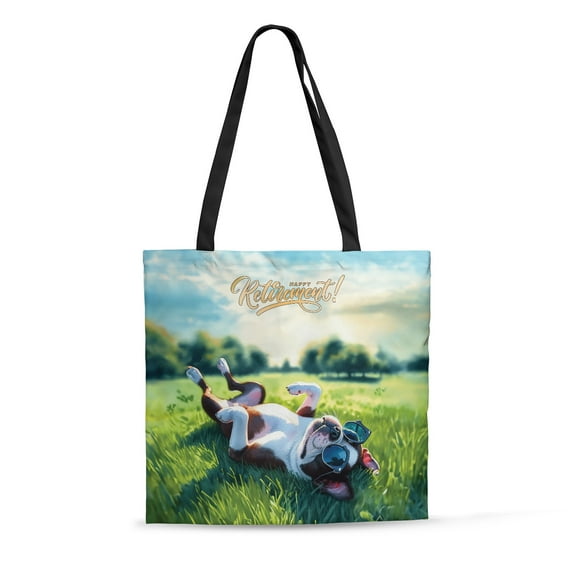Happy Retirement with Boston Terrier Enjoy Life Rest Time All Over Print 3D Canvas Tote Bag Gentleman Dog Lover Gifts Reusable Handbag - 02027