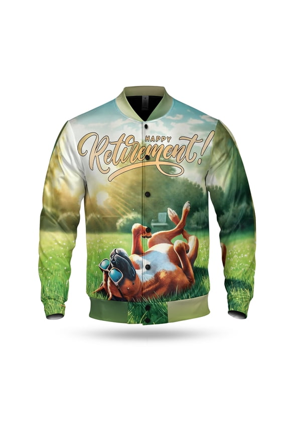 Happy Retirement with Boxer Enjoy Life Rest Time All Over Print 3D Baseball Jacket Boxers Dog Lover Gifts Idea Bomber Jacket Softball - 02027