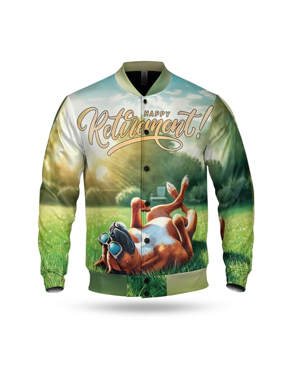 Happy Retirement with Boxer Enjoy Life Rest Time All Over Print 3D Baseball Jacket Boxers Dog Lover Gifts Idea Bomber Jacket Softball - 02027