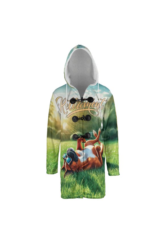 Happy Retirement with Boxer Enjoy Life Rest Time All Over Print 3D Hooded Duffle Toggle Coat Boxers Dog Lover Gifts Idea - 02027