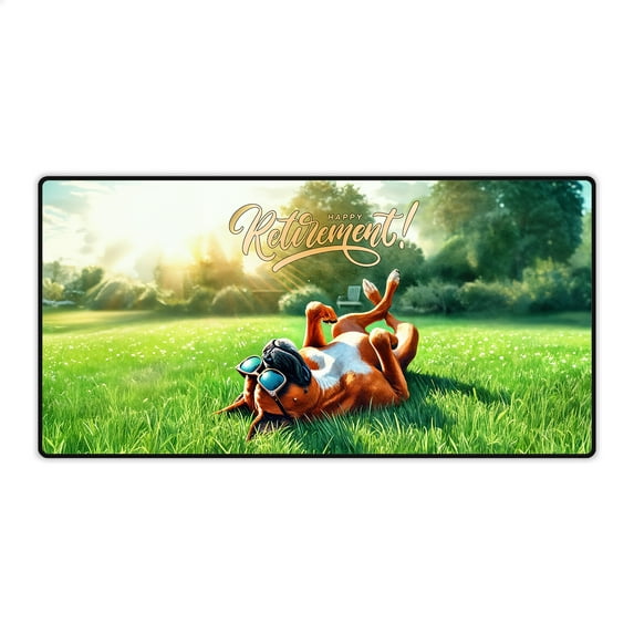 Happy Retirement with Boxer Enjoy Life Rest Time Desk Mat Full Keyboard Mouse Pad Boxers Dog Lover Gifts Idea Large Mousepad - 02027