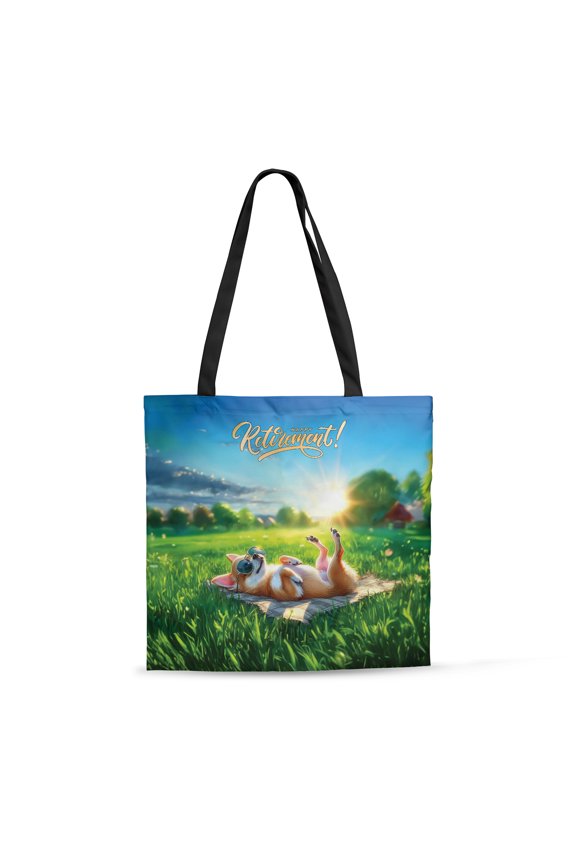 Happy Retirement with Chihuahua Enjoy Life Rest Time All Over Print 3D Canvas Tote Bag Dog Lover Gifts Idea Reusable Handbag - 02027
