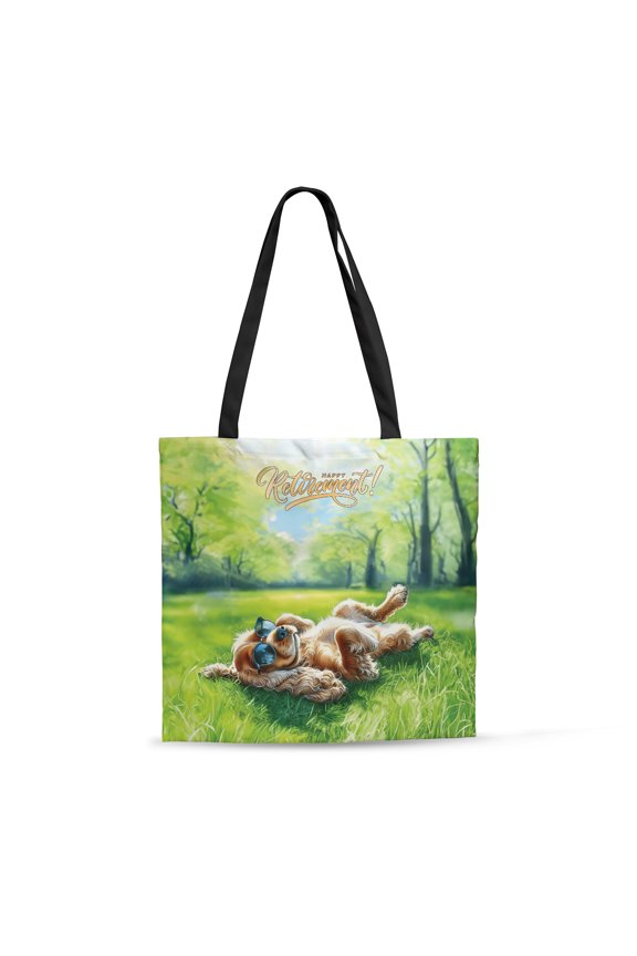 Happy Retirement with Cocker Spaniel Enjoy Life Rest Time All Over Print 3D Canvas Tote Bag Cockers Dog Lover Gifts Reusable Handbag - 02027